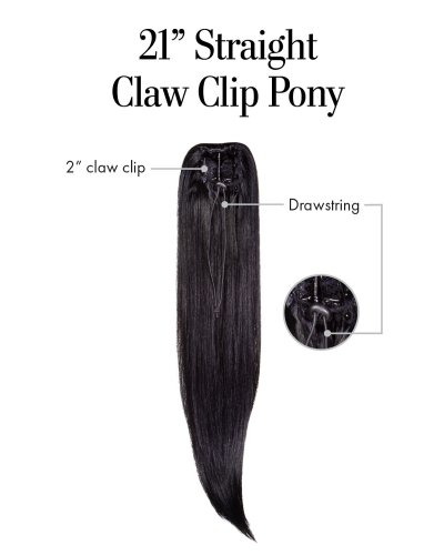 21" Straight Claw Clip Pony Hairpiece by Kim Kimble